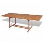 Set comedor de jardín 11 pzas con sillas plegables teca maciza