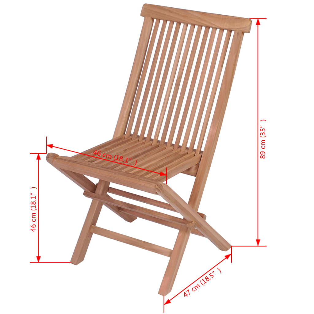 Set comedor de jardín 11 pzas con sillas plegables teca maciza