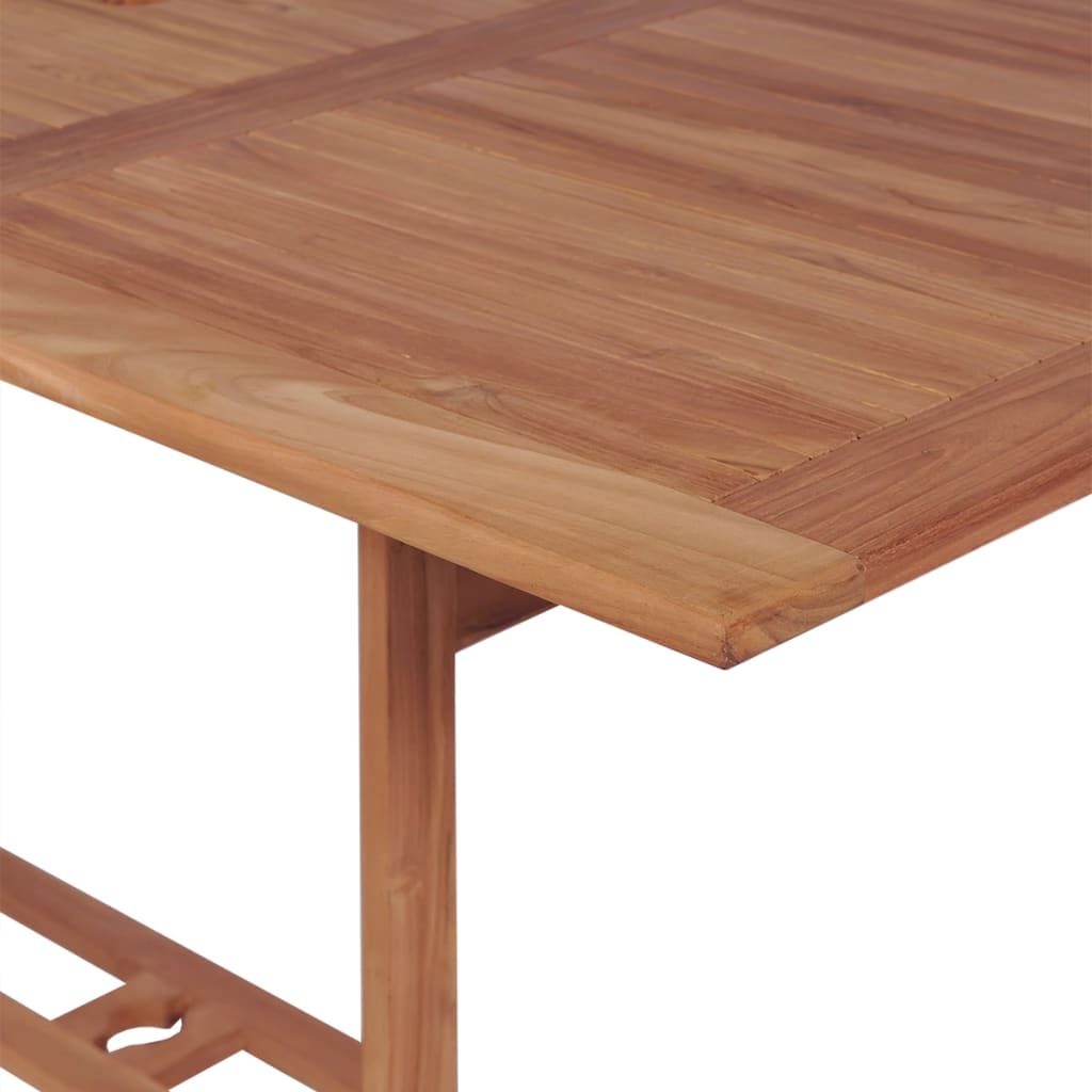 Set comedor de jardín 11 pzas con sillas plegables teca maciza