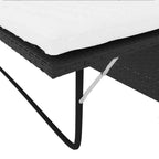 Set muebles de jardín 2 piezas y cojines ratán sintético negro