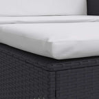 Set muebles de jardín 2 piezas y cojines ratán sintético negro