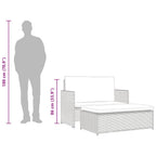 Set muebles de jardín 2 piezas y cojines ratán sintético negro