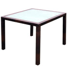 Set comedor de jardín 5 piezas y cojines ratán sintético marrón