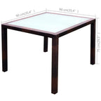 Set comedor de jardín 5 piezas y cojines ratán sintético marrón