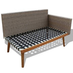 Set de muebles de jardín 4 piezas y cojines ratán PE gris