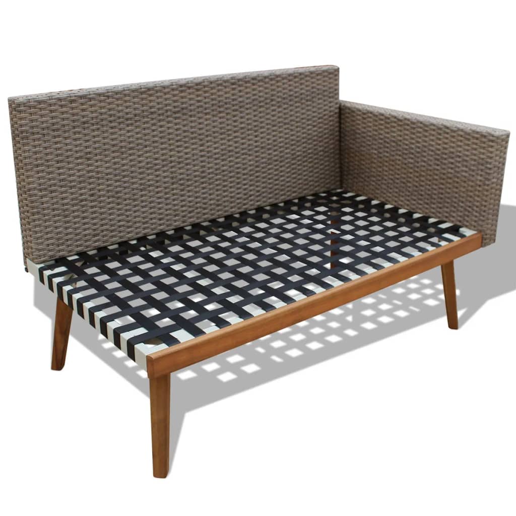 Set de muebles de jardín 4 piezas y cojines ratán PE gris