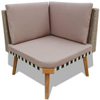 Set de muebles de jardín 4 piezas y cojines ratán PE gris