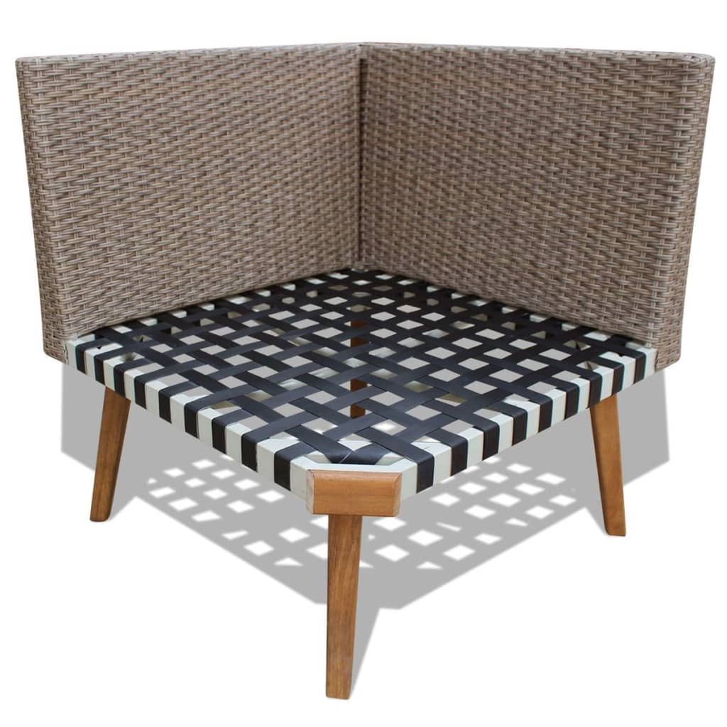Set de muebles de jardín 4 piezas y cojines ratán PE gris