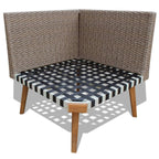 Set de muebles de jardín 4 piezas y cojines ratán PE gris