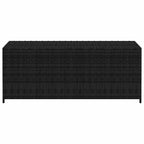 Caixa de arrumação de jardim em vime sintético preto 150x50x60 cm