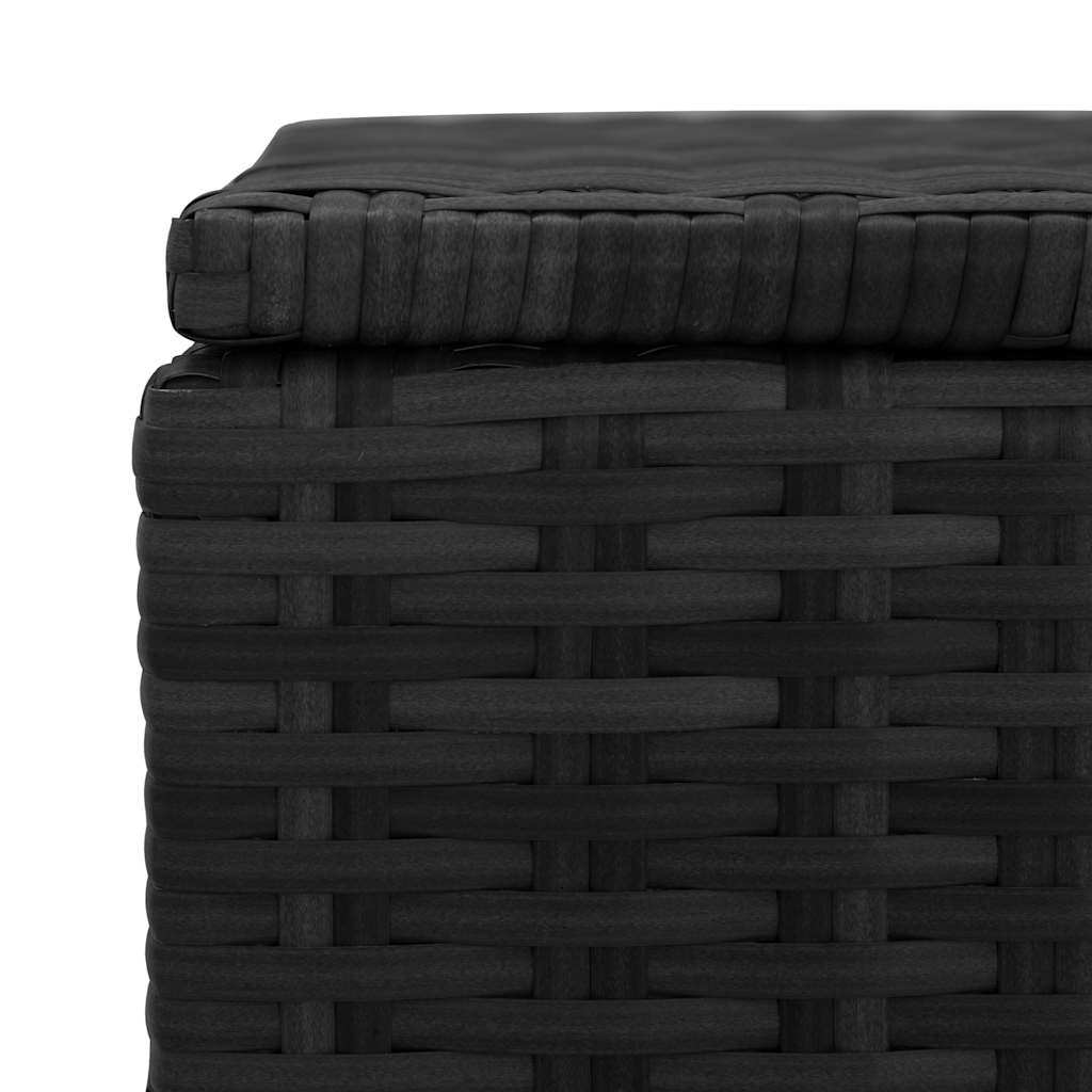 Caixa de arrumação de jardim em vime sintético preto 150x50x60 cm
