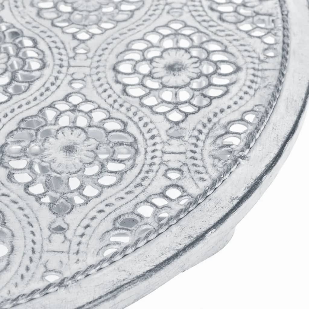 Mesa y sillas bistró de jardín 3 piezas acero blanco grisáceo