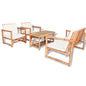 4-piece bamboo garden furniture set with cushions