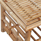 Set de muebles de jardín 4 piezas y cojines bambú