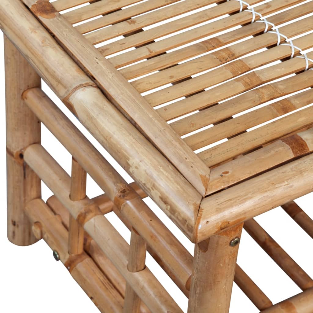 Set de muebles de jardín 4 piezas y cojines bambú