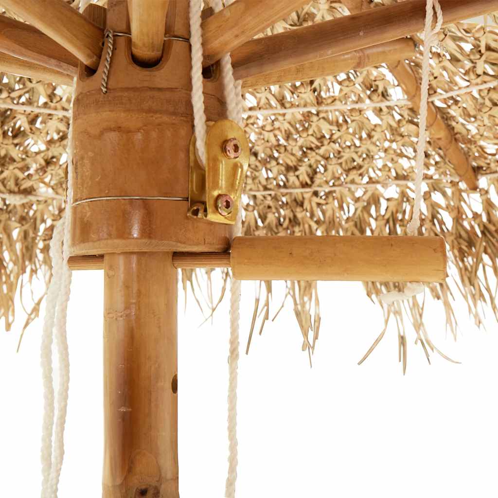 Sombrilla de bambú con tejado de hojas de plátano 210 cm