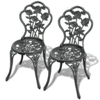 Sillas de bistró 2 unidades aluminio fundido negro