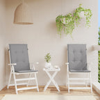 Cojín silla de jardín respaldo alto 2 uds tela azul 120x50x3 cm
