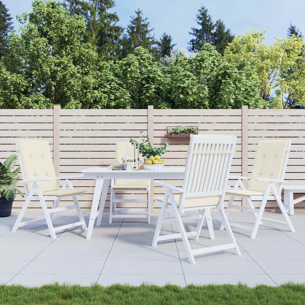 Cojín silla de jardín respaldo alto 2 uds tela azul 120x50x3 cm