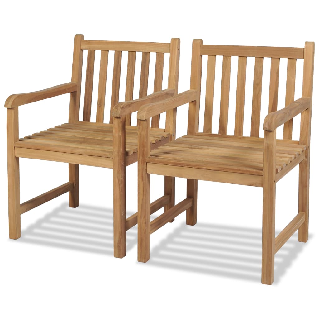 Sillas de jardín 2 uds cojines madera de teca gris antracita
