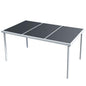 Mesa de jardim de aço preta 150x90x74 cm