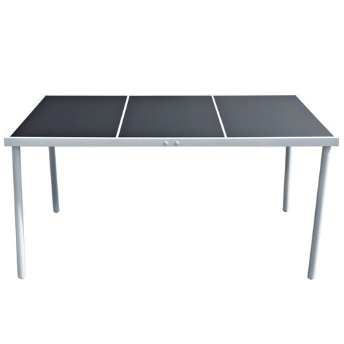 Black Steel Garden Table 150x90x74 cm
