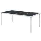 Juego de comedor de jardín 9 piezas de acero negro