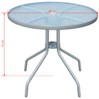 Juego de comedor de jardín 5 piezas de acero negro