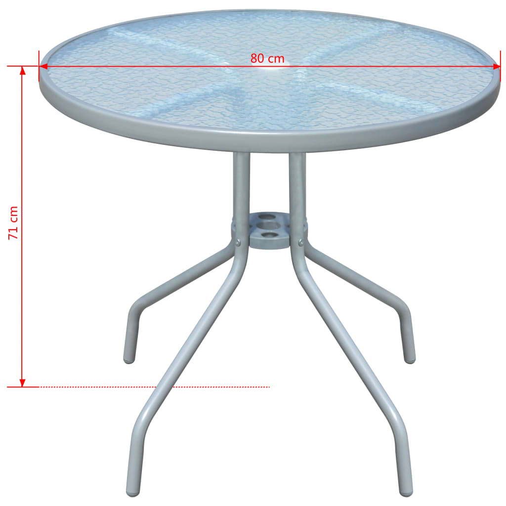 Juego de comedor de jardín 5 piezas de acero negro