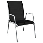 Juego de comedor de jardín 5 piezas de acero negro