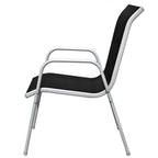 Juego de comedor de jardín 5 piezas de acero negro
