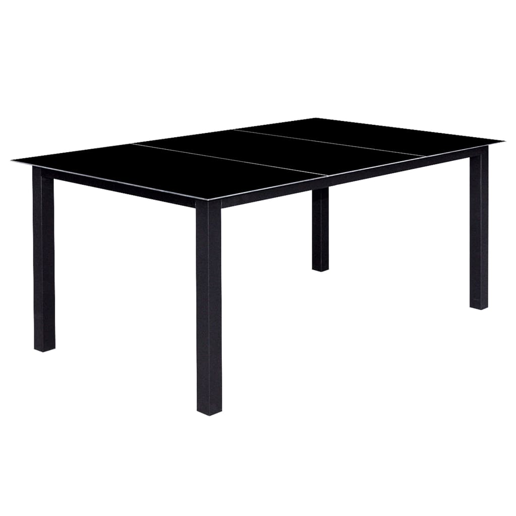 Conjunto de comedor de jardín plegable 9 piezas aluminio negro