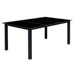 Conjunto de comedor de jardín plegable 9 piezas aluminio negro