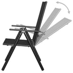 Conjunto de comedor de jardín plegable 9 piezas aluminio negro