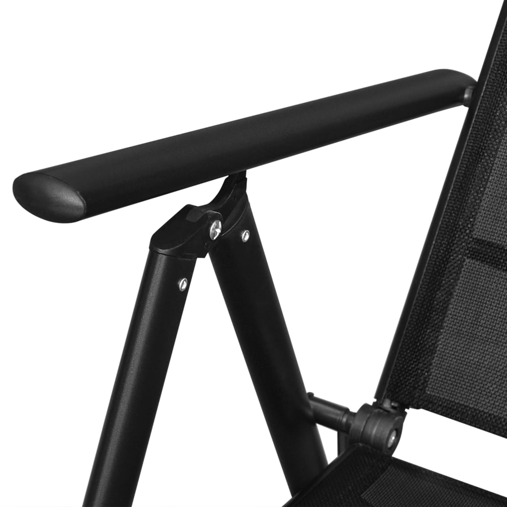 Conjunto de comedor de jardín plegable 9 piezas aluminio negro