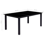 Conjunto de comedor de jardín plegable 9 piezas aluminio negro