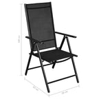 Conjunto de comedor de jardín plegable 9 piezas aluminio negro