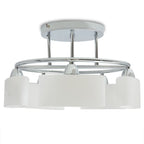 Lámpara de techo pantalla cristal elipse 5 bombillas E14 200 W