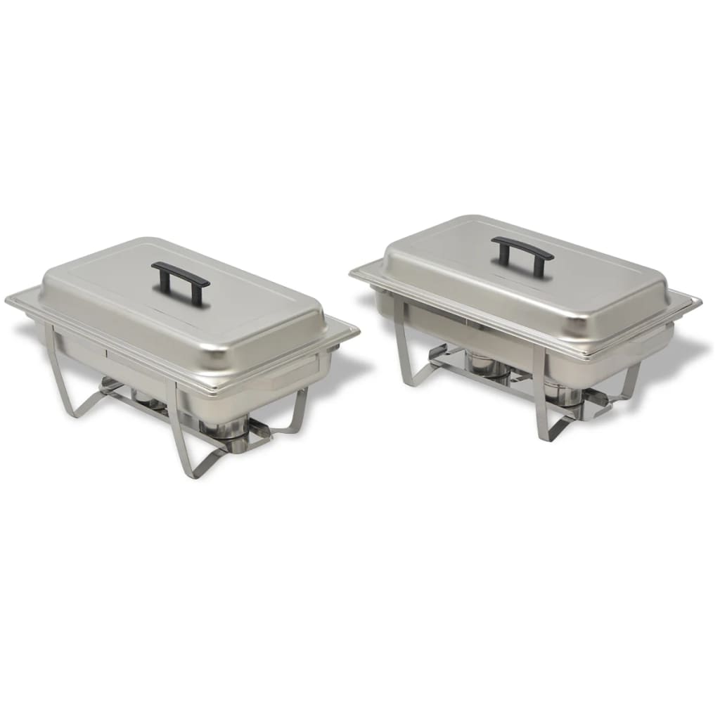 Set calentador de comida para buffet 2 piezas acero inoxidable