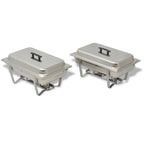 Set calentador de comida para buffet 2 piezas acero inoxidable