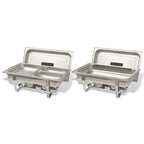 Set calentador de comida para buffet 2 piezas acero inoxidable