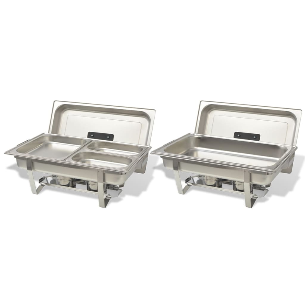Set calentador de comida para buffet 2 piezas acero inoxidable