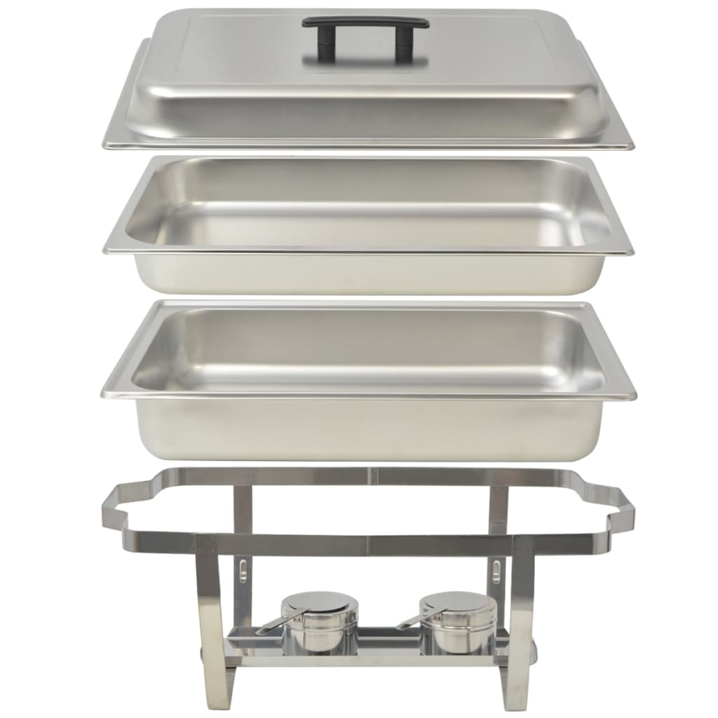 Set calentador de comida para buffet 2 piezas acero inoxidable