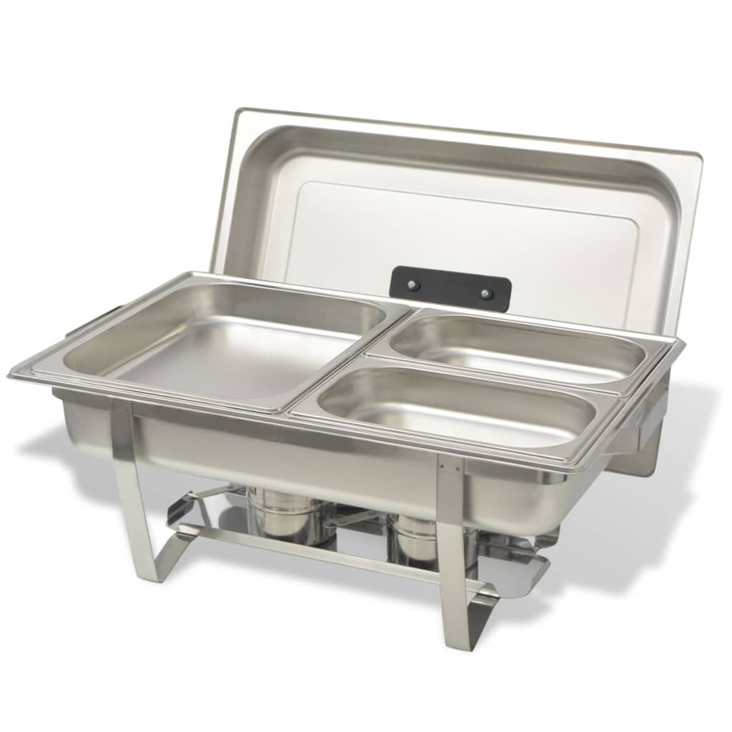 Set calentador de comida para buffet 2 piezas acero inoxidable