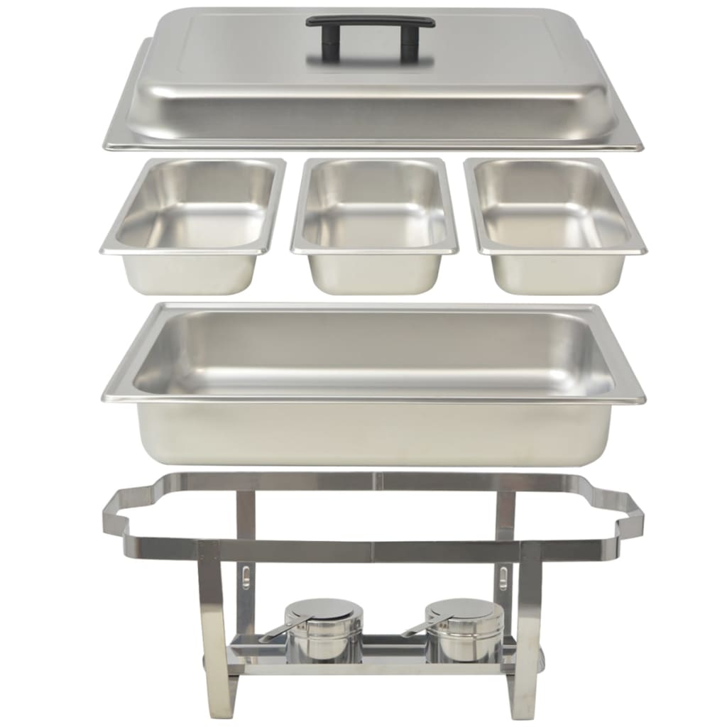 Set calentador de comida para buffet 3 piezas acero inoxidable