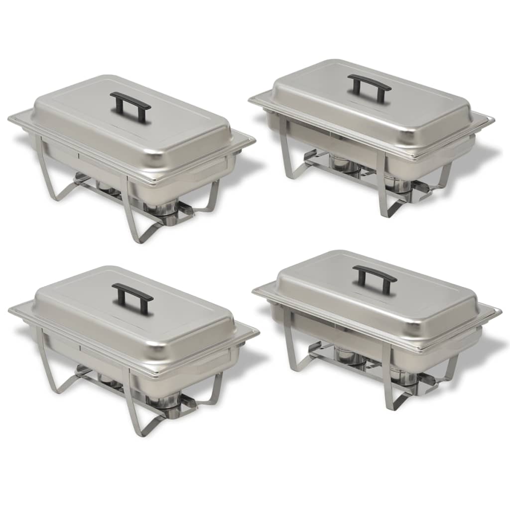 Set calentador de comida para buffet 4 piezas acero inoxidable