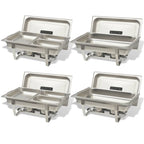 Set calentador de comida para buffet 4 piezas acero inoxidable