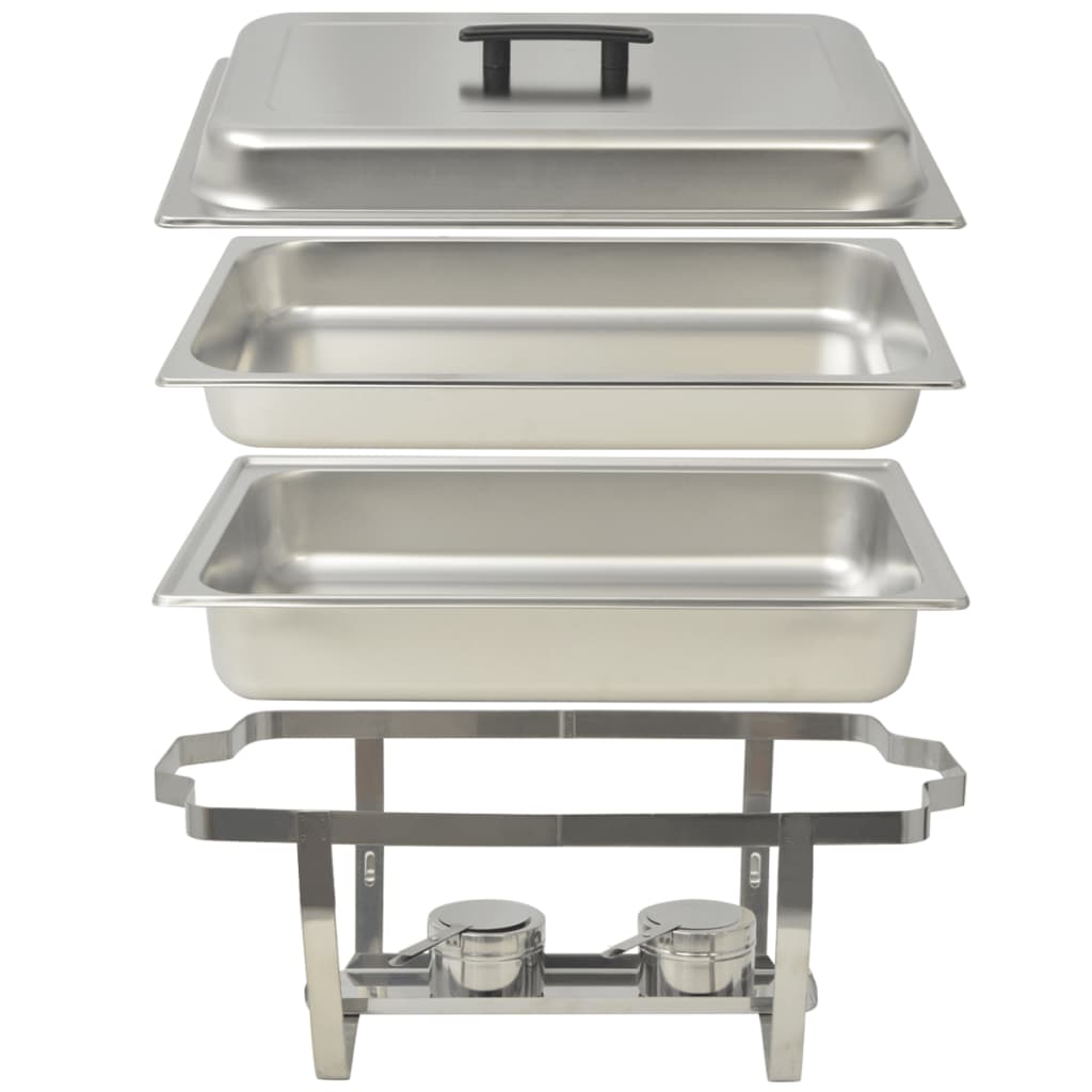 Set calentador de comida para buffet 4 piezas acero inoxidable