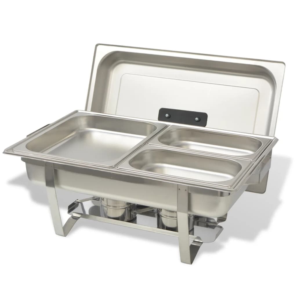 Set calentador de comida para buffet 4 piezas acero inoxidable