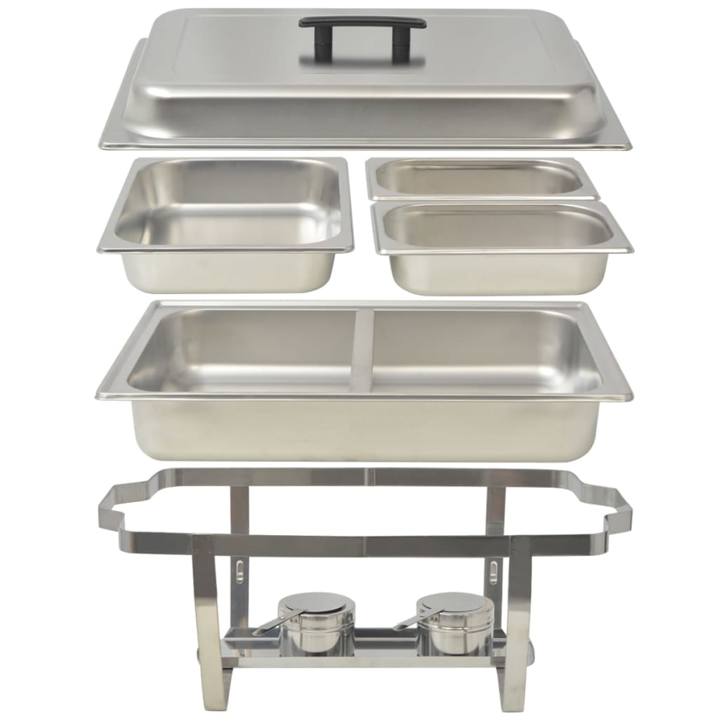 Set calentador de comida para buffet 4 piezas acero inoxidable